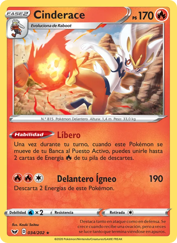 Cinderace Espada y Escudo 34/202