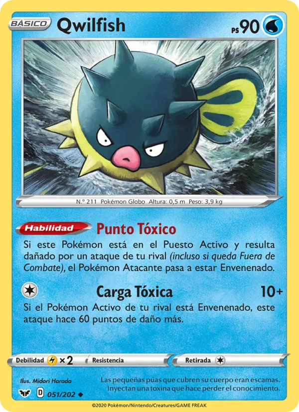 Qwilfish Espada y Escudo 51/202