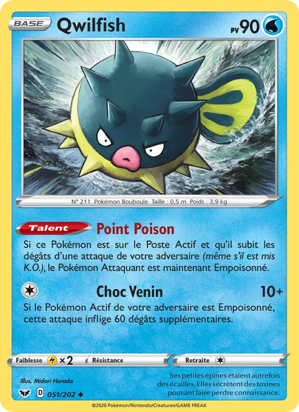 Qwilfish Épée et Bouclier 51/202