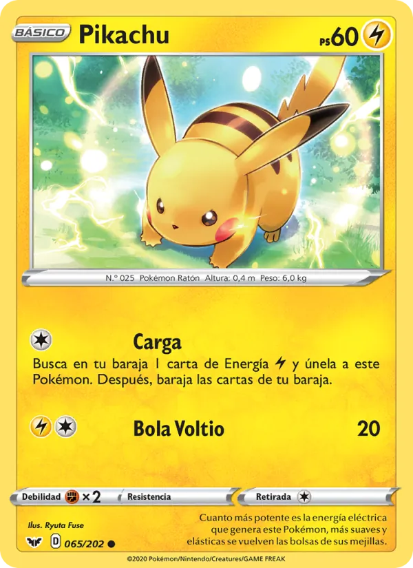 Pikachu Espada y Escudo 65/202
