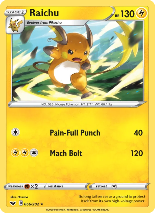 Raichu Sword & Shield 66/202
