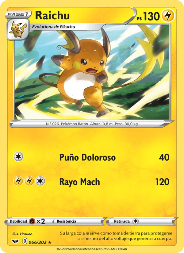 Raichu Espada y Escudo 66/202