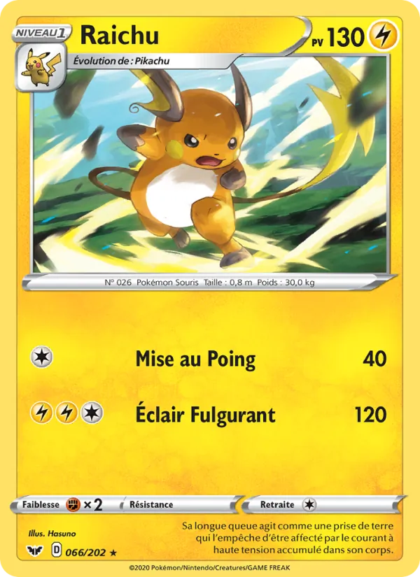 Raichu Épée et Bouclier 66/202
