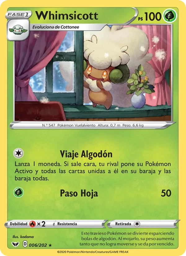Whimsicott Espada y Escudo 6/202