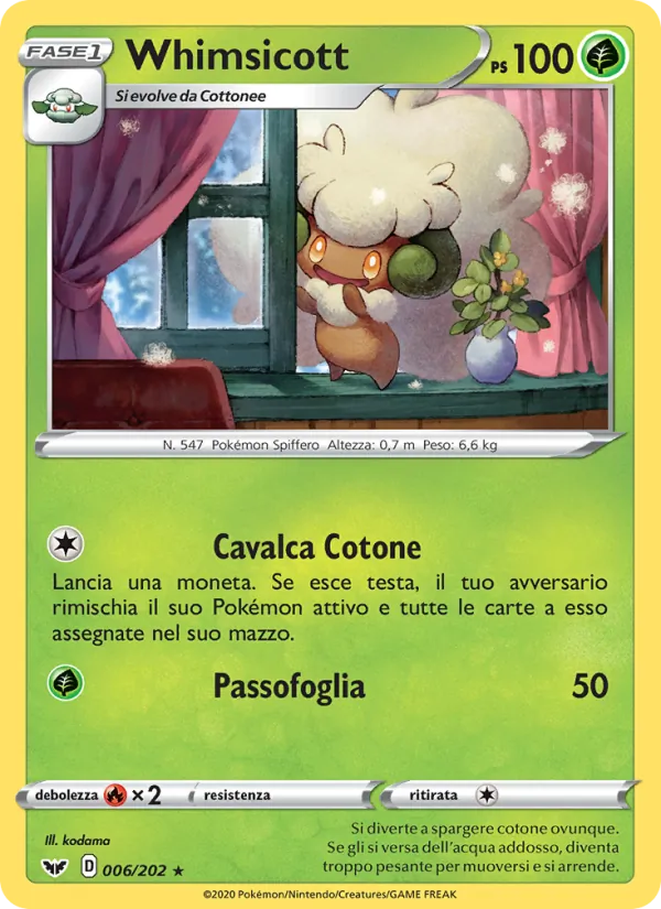 Whimsicott Spada e Scudo 6/202