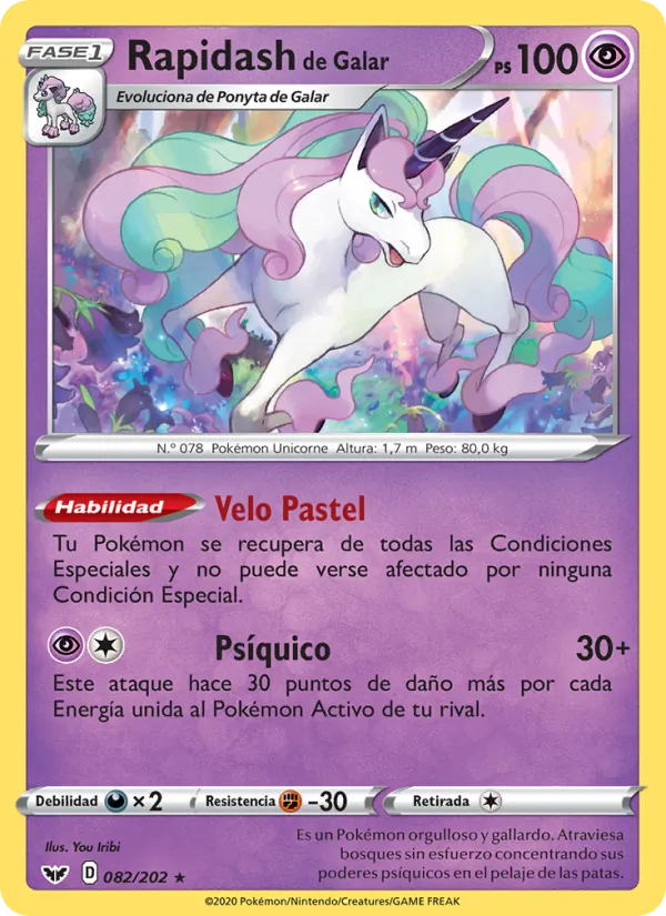 Rapidash de Galar Espada y Escudo 82/202
