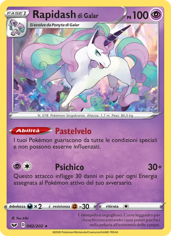 Rapidash di Galar Spada e Scudo 82/202