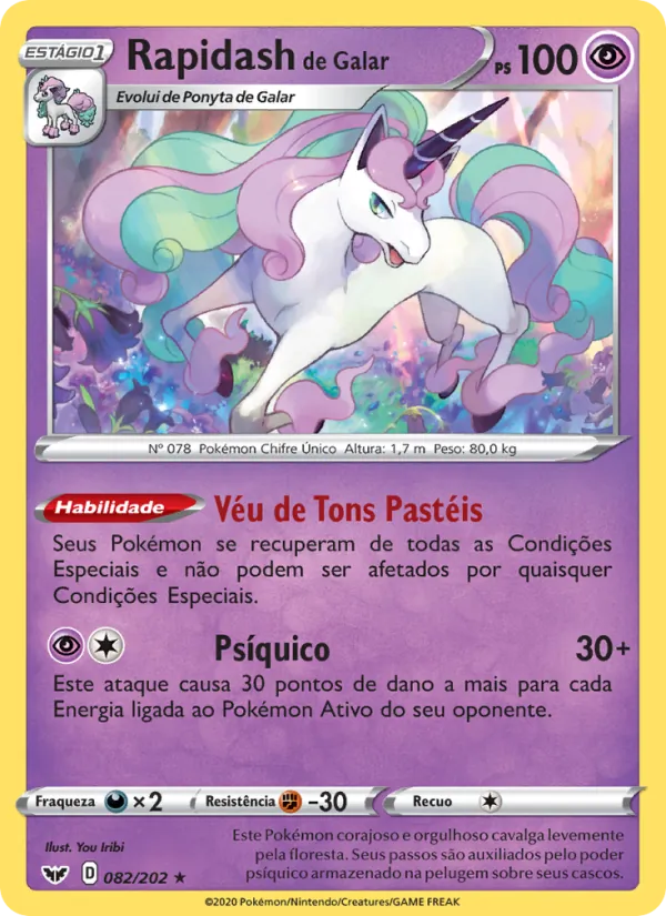Rapidash de Galar Espada e Escudo 82/202