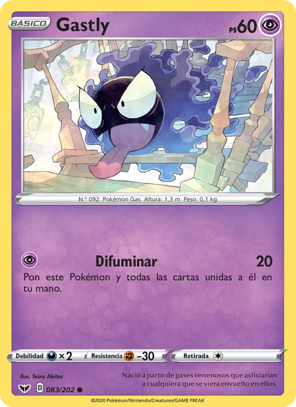 Gastly Espada y Escudo 83/202