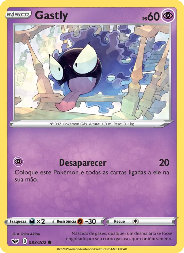 Gastly Espada e Escudo 83/202
