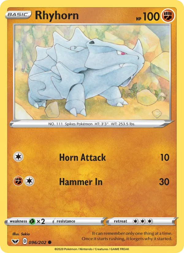 Rhyhorn Espada e Escudo 96/202