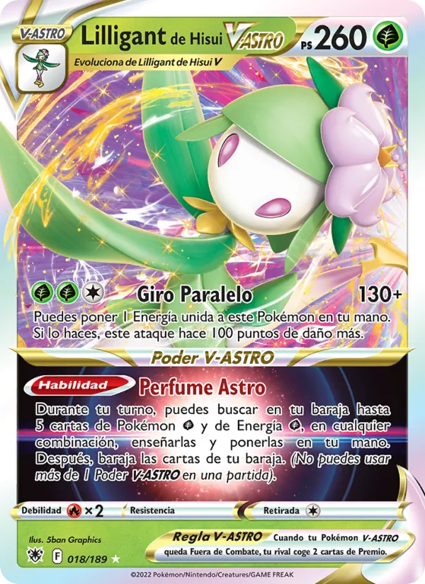 Lilligant de Hisui V-ASTRO Resplandor Astral 018/189