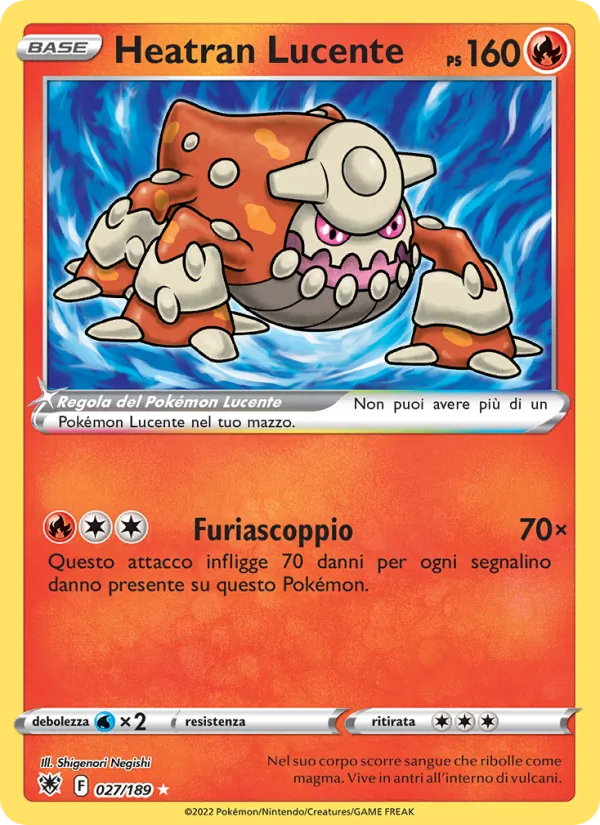 Heatran Lucente Lucentezza Siderale 027/189