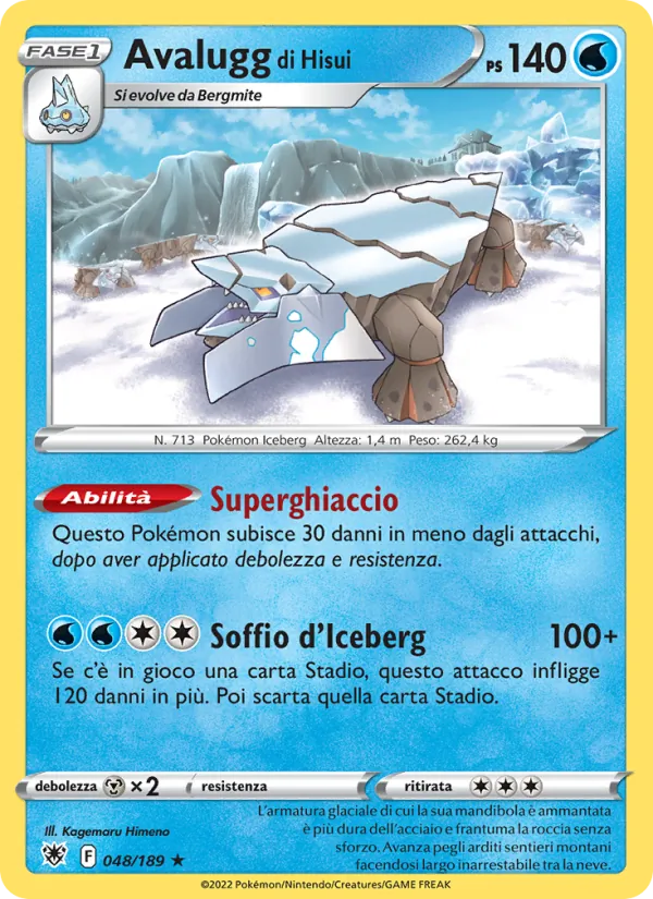 Avalugg di Hisui Lucentezza Siderale 048/189