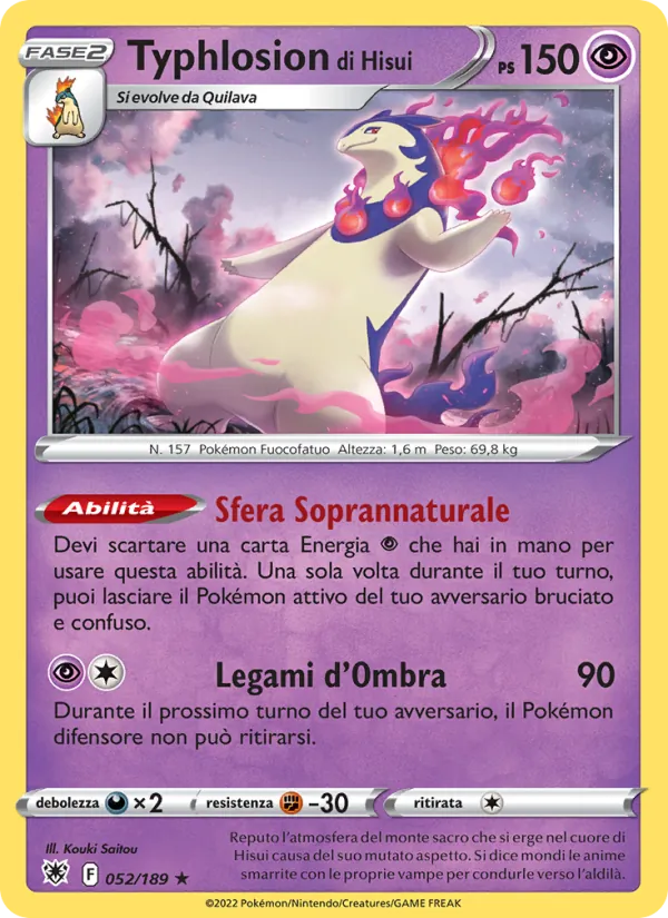 Typhlosion di Hisui Lucentezza Siderale 052/189