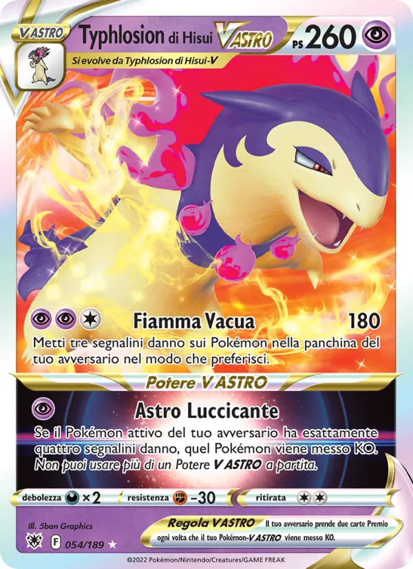 Typhlosion di Hisui V ASTRO Lucentezza Siderale 054/189