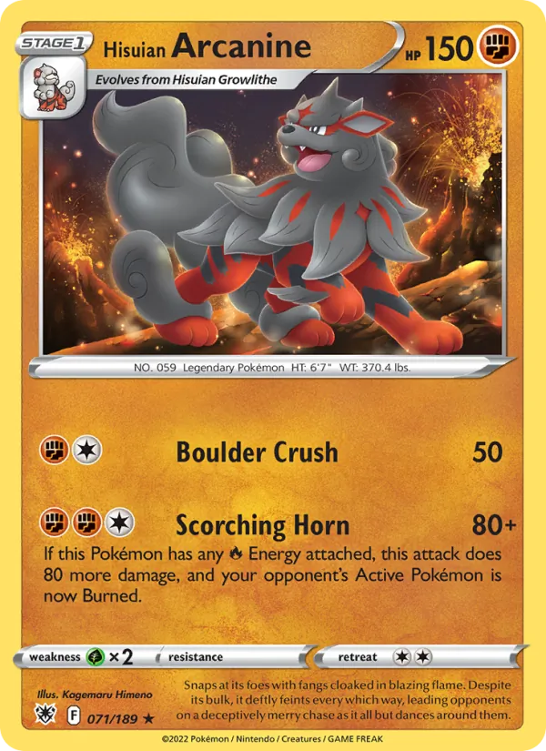 Hisuian Arcanine Astral Radiance 071/189