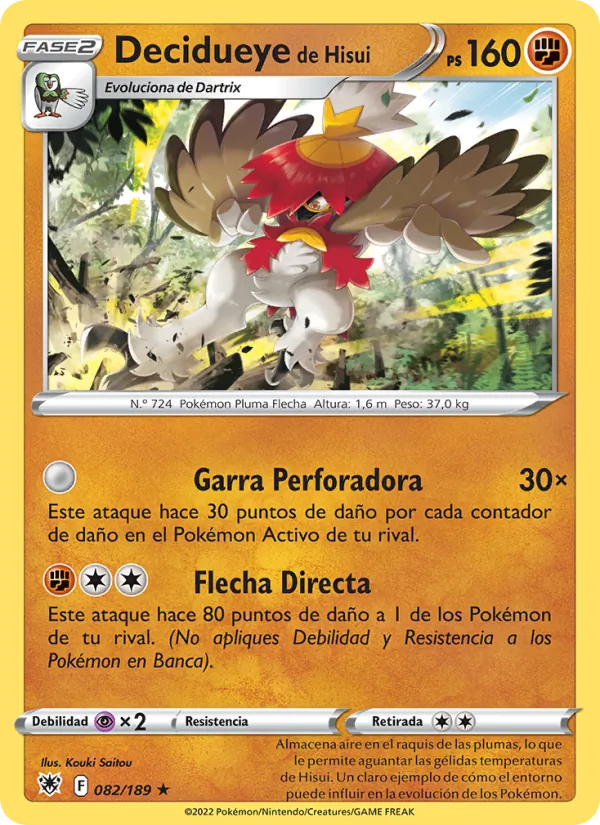 Decidueye de Hisui Resplandor Astral 082/189