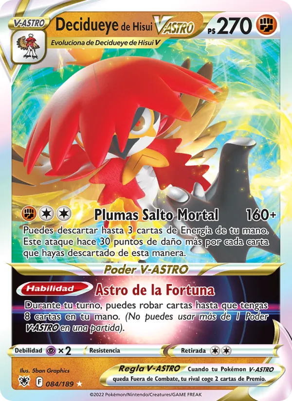 Decidueye de Hisui V-ASTRO Resplandor Astral 084/189