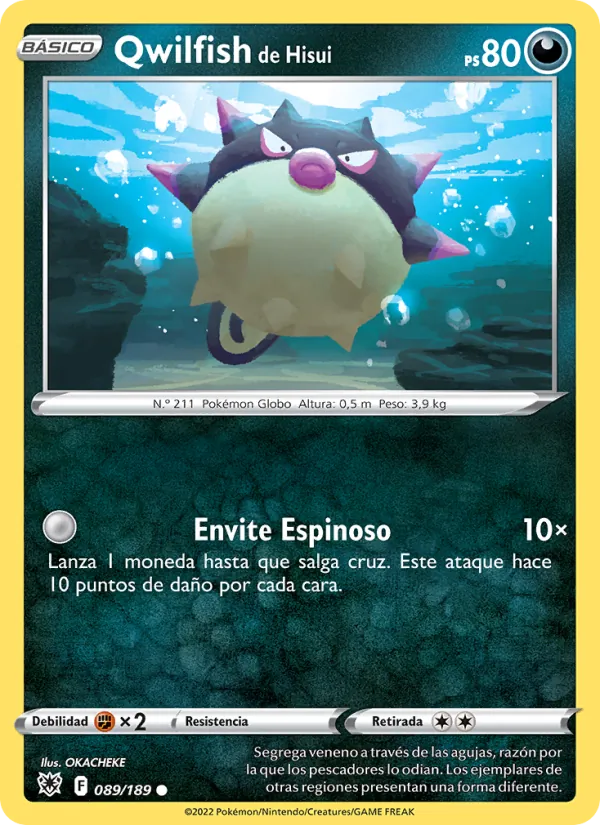Qwilfish de Hisui Resplandor Astral 089/189