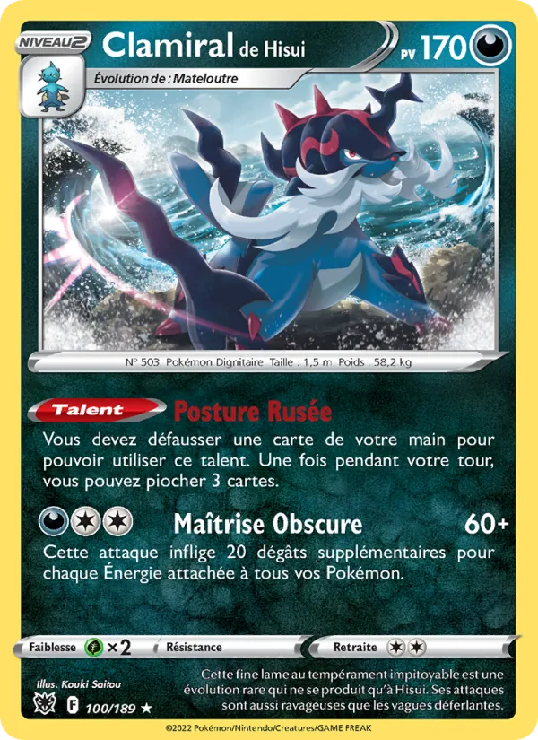 Clamiral de Hisui Astres Radieux 100/189
