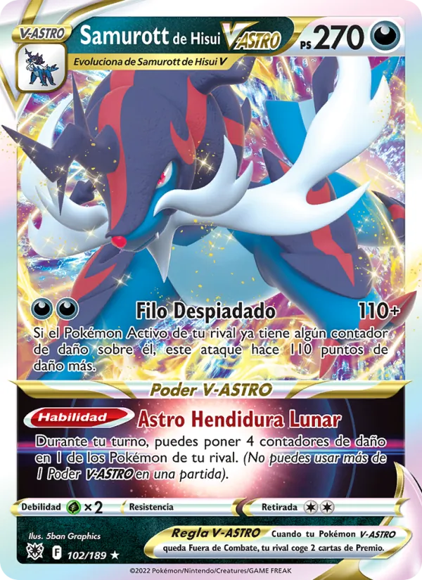 Samurott de Hisui V-ASTRO Resplandor Astral 102/189