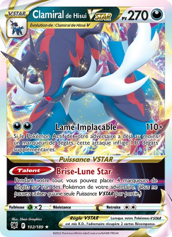 Clamiral de Hisui VSTAR Astres Radieux 102/189