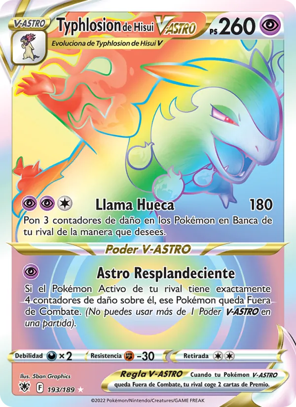 Typhlosion de Hisui V-ASTRO Resplandor Astral 193/189