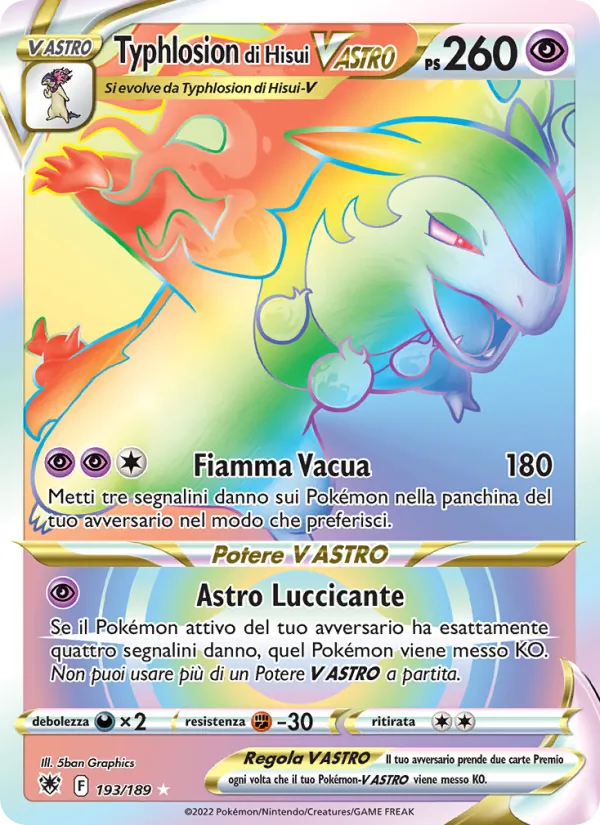 Typhlosion di Hisui V ASTRO Lucentezza Siderale 193/189