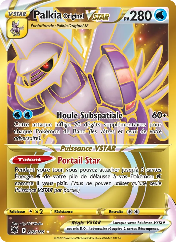 Palkia Originel VSTAR Astres Radieux 208/189