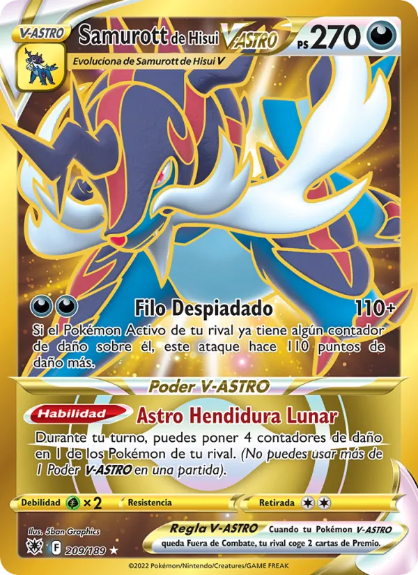 Samurott de Hisui V-ASTRO Resplandor Astral 209/189