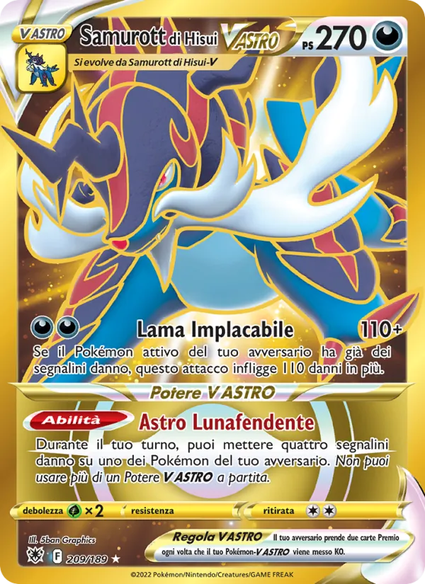 Samurott di Hisui V ASTRO Lucentezza Siderale 209/189
