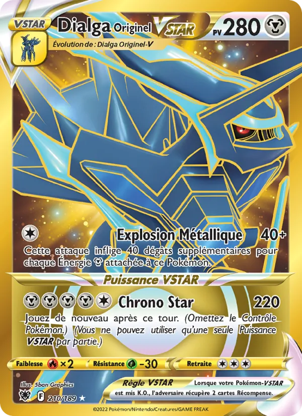 Dialga Originel VSTAR Astres Radieux 210/189