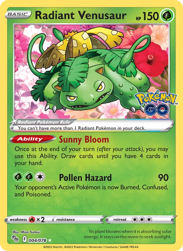 Radiant Venusaur Pokémon GO 004/78