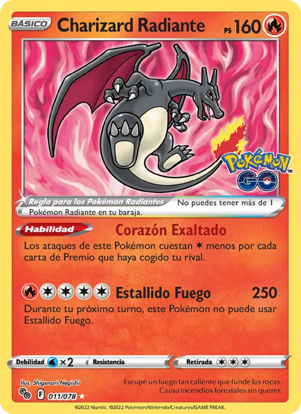 Charizard Radiante Pokémon GO 011/78