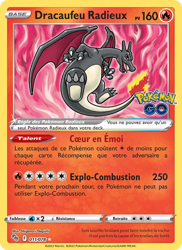 Dracaufeu Radieux Pokémon GO 011/78