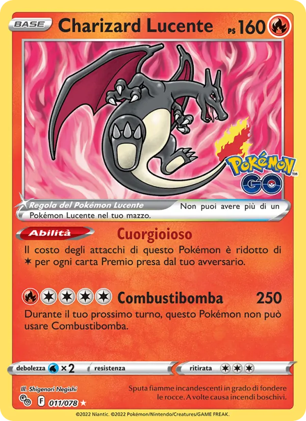 Charizard Lucente Pokémon GO 011/78