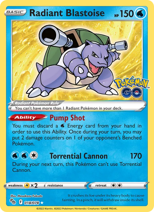 Radiant Blastoise Pokémon GO 018/78
