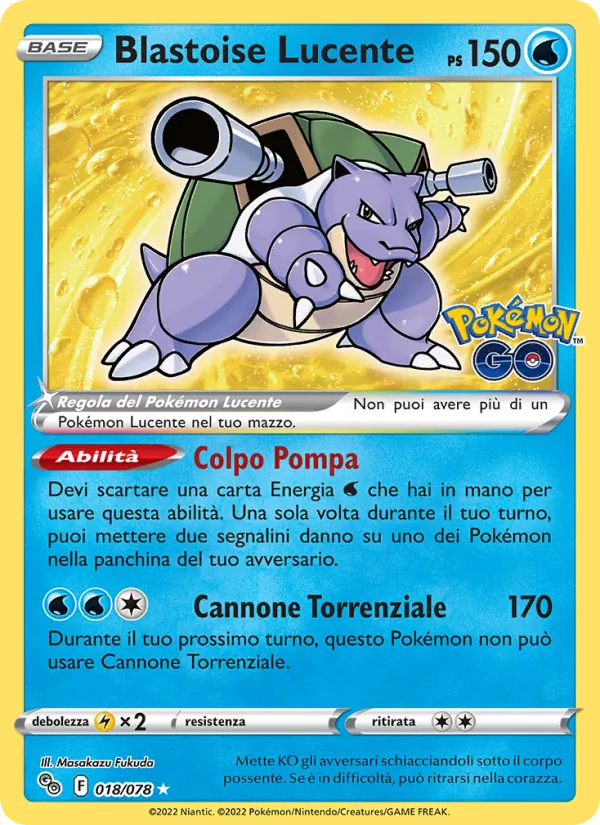 Blastoise Lucente Pokémon GO 018/78