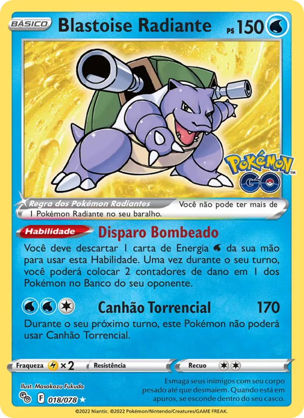 Blastoise Radiante Pokémon GO 018/78