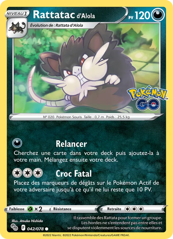 Rattatac d'Alola Pokémon GO 042/78