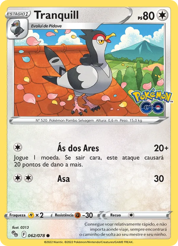 Tranquill Pokémon GO 062/78