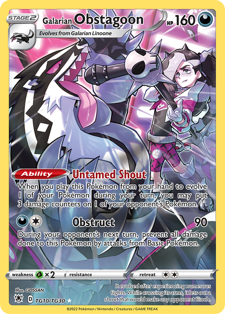 Galarian Obstagoon Astral Radiance Trainer Gallery TG10/30