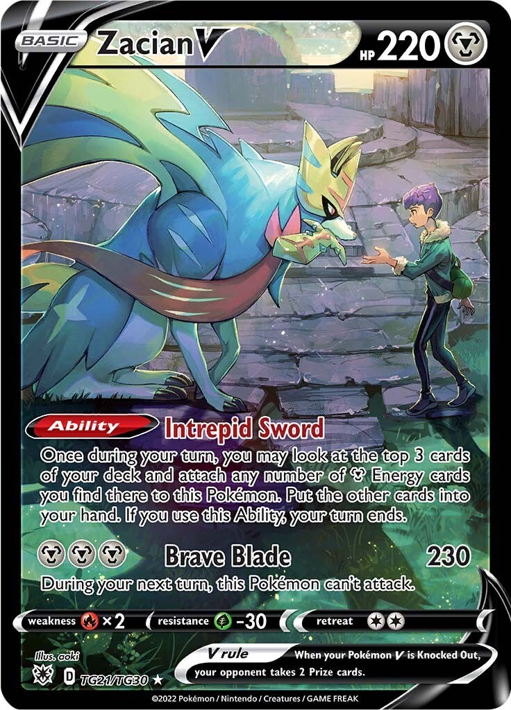 Zacian V Resplandor Astral Galería de Entrenador TG21/30