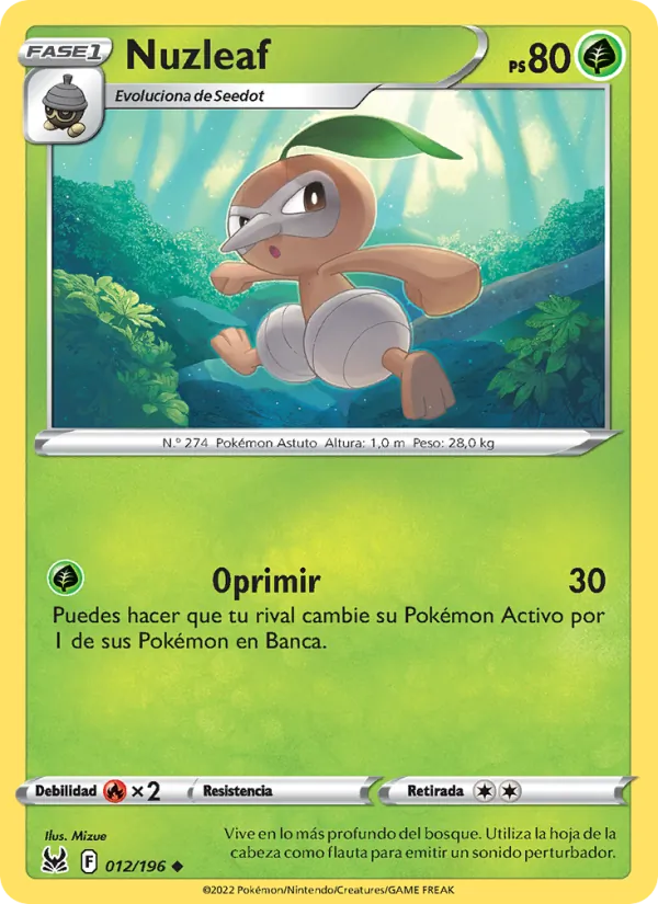 Nuzleaf Origen Perdido 012/196