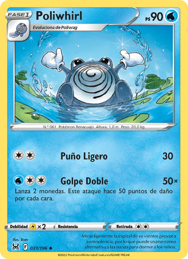 Poliwhirl Origen Perdido 031/196