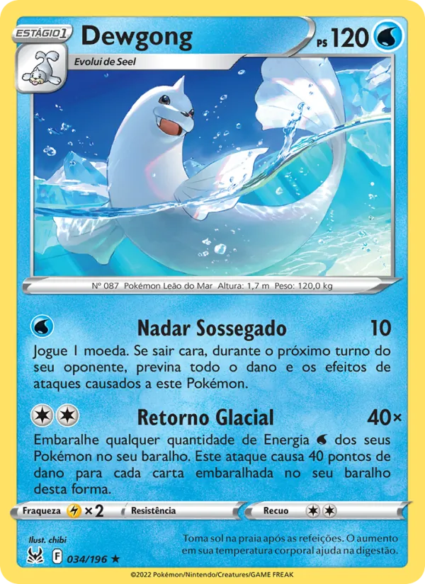 Dewgong Origem Perdida 034/196