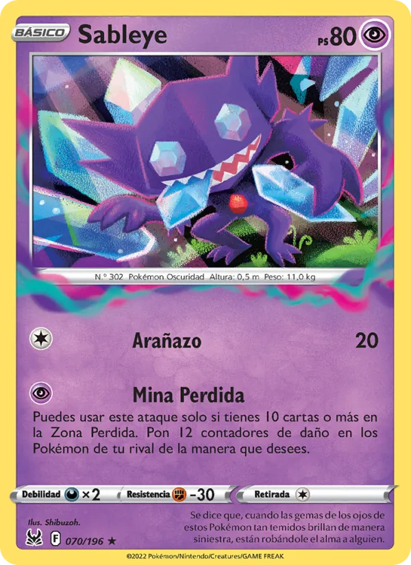Sableye Origen Perdido 070/196
