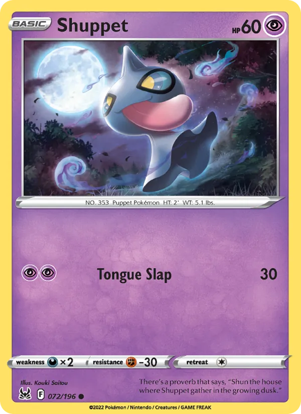 Shuppet Lost Origin 072/196
