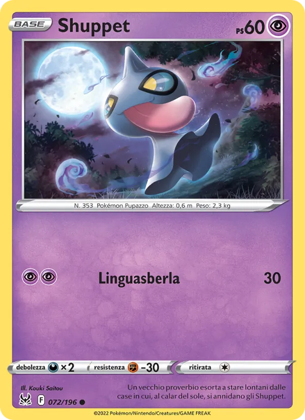 Shuppet Origine Perduta 072/196